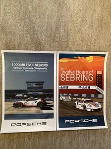 2 Set PORSCHE Posters 2019 FIA WEC 1000 & IMSA 12 Hours SEBRING GT3 & Brumos 935 - Picture 1 of 6