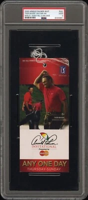 Arnold Palmer Bay Hill 2009 clásico Tiger Woods PGA ganar 58 PSA boleto talón insignia Foto 1 de 2