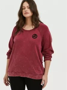 Sudadera Torrid Avengers Marvel Roja Lavado Mineral Nueva Con Etiquetas Nueva 00X - Imagen 1 de 4