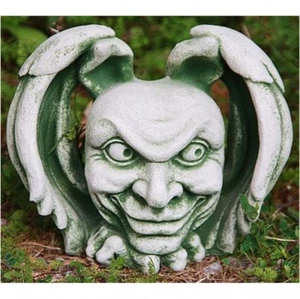 Gargoyletesta Statua IN Ghisa Mistico, Verde Patinato, Anti Gelo, Nuovo PO-786 - Bild 1 von 3