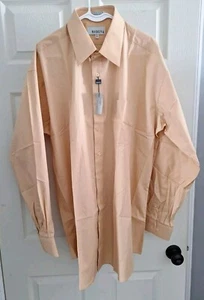 Modena Mens Big And Tall Long Sleeve Dress Shirt Gold Size 18 Tall 36/37 - Picture 1 of 5