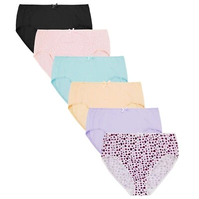 Paquete de 6 calzoncillos de bikini Curve Muse 100 % algodón para mujer Foto 1 de 4