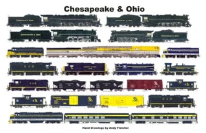 Mantel laminado de ferrocarril Chesapeake & Ohio 11""x17"" Andy Fletcher - Imagen 1 de 1