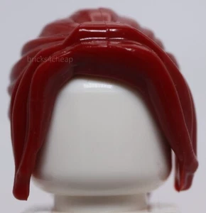 Lego Dark Red Minifig Hair Female Ponytail Long Side Bangs - Picture 1 of 3