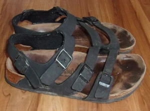 Birkenstock Germany Birki's Black Leather Buckle 265 Milano Sandals 41 M8/L10 - Picture 1 of 7