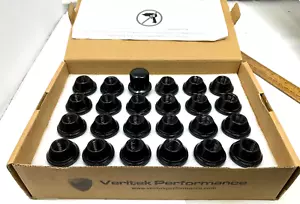 24 Veritek 14x1.5mm Black Hex Duplex Acorn Style Lug Nuts - Picture 1 of 8