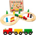Wooden Train Set Wooden ToysWooden Train Track Train Sets For Kids Toddlers
