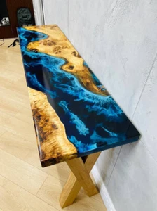 Console Table, Ocean Epoxy Resin Table, Epoxy Countertop Dining Table Side Table - Picture 1 of 6