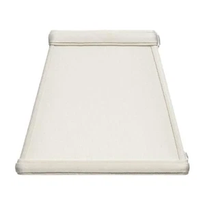Upgradelights Off White Supreme Satin 7 Inch Basic Rectangle Clip On Lampshade - Picture 1 of 3