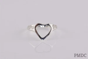 Sterling Silver 11mm Polished Open Cutout Heart Band Ring 925 Sz: 8 - Picture 1 of 7