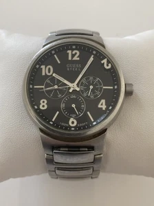 GUESS Men's G95244G Stainless Steel Silver Multi-Function Chronograph Watch - Picture 1 of 5