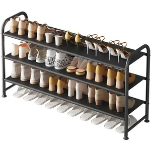 Shoe Rack 3 Tier Long Storage Organizer Wide Metal Shoe Shelf for Closet Entr... - Picture 1 of 6