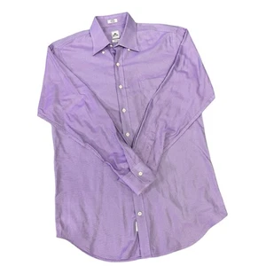 Peter Millar Nanoluxe Easycare Button Down Dress Shirt Mens Medium Purple - Picture 1 of 10