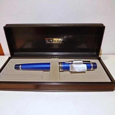 Pluma Estilográfica Pilot Stella Años 90 Azul Noche Mica F Nuevo en Caja 14K Sin Usar Juego Japón Foto 1 de 4