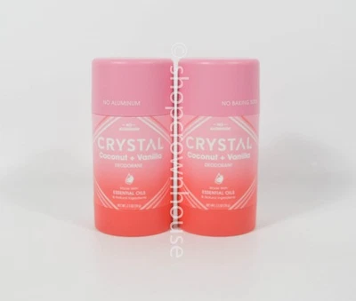 2 Crystal Magnesium Enriched COCONUT VANILLA Deodorant Roll-On NO aluminum 2.5oz - Image 1 of 2