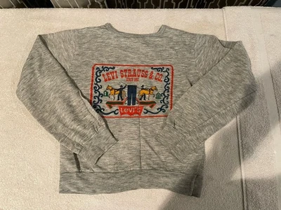 Vintage Levi's USA Made Sweatshirt Youth L Gray Two Horses Logo 80 90s Crewneck - Image 1 of 4