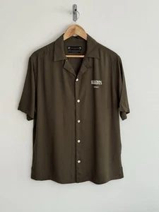 Allsaints “Burman” Short Sleeve Shirt Green Allsaints London Logo M/relaxed - Picture 1 of 10
