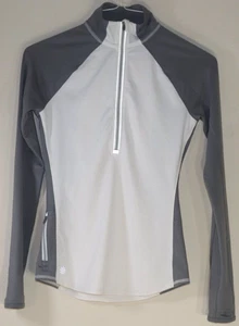 Athleta Running Wild Half Zip Pullover Trainingsjacke weiß grau XXS - Bild 1 von 12