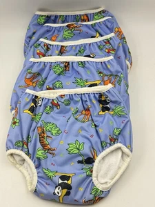 5-pk Bummis Diaper Cover Medium Zoo Animals Blue Bloomer Training Pant 30-40 lbs - Picture 1 of 9