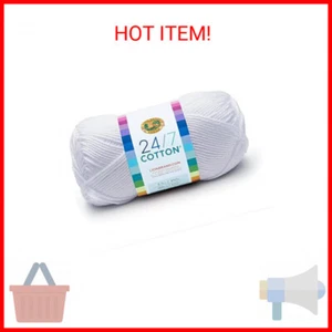 (1 Skein) 24/7 Cotton® Yarn, White - Picture 1 of 2