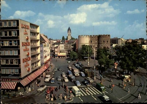 Postal de COLONIA ~ 1960 calle lote cruce en la puerta del gallo varios coches para ver - Imagen 1 de 2