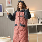 Bathrobe Flannel Sleepwear 3-layer Large Size Hooded Robe Women Home Nightwear