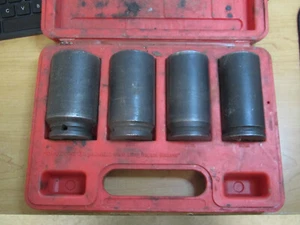 Sunex 2838 1/2" Dr. 4 Pc. Metric Deep Spindle Nut Impact Socket Set - Picture 1 of 3