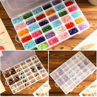 Plastic Organizer Container Box 36 Compartments Jewelry Bead Screw Storage Boxes - Image 1 of 4