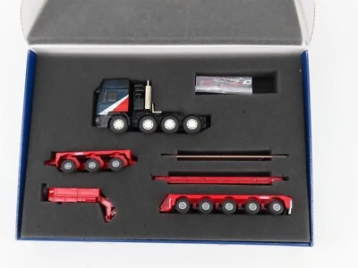 MAN 3+5 Noteboom Euro Lowbed Trailer Blue Red Conrad 1:50 Scale Model #61127/01 - Image 1 of 4