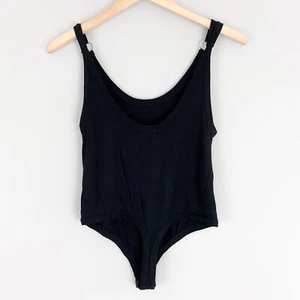Intimately Free People Black Sleeveless Scoop Back Ring Strap Thong Bodysuit - Picture 1 of 3
