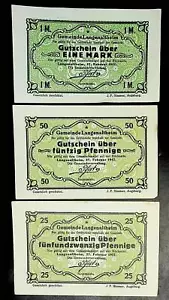1921 Deutschland LANGENALTHEIM 25 50 100 Penning Banknote / Notgeld - Bild 1 von 2