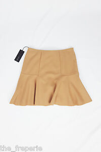 MARC CAIN Collection Brown Virgin Wool Cashmere Blend Mini Skirt (UK 10/12)