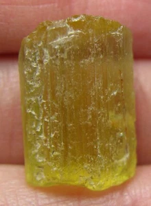 18.7ct Pakistan Raw Rough Yellow Beryl Heliodor Stick Crystal Specimen 3.7g 19mm - Picture 1 of 7