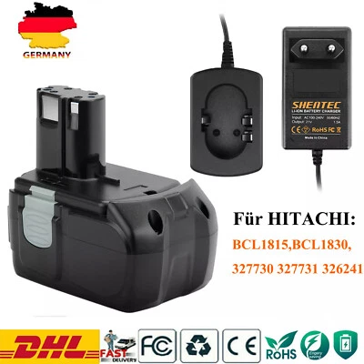 SHENTEC Batería/cargador 18V 3.5Ah Li-ion para HITACHI BCL1830 BCL1815 EBM1830 CJ18DL C18DL