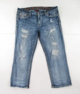 ROCK REVIVAL MUJER EASY CROP JEANS ETIQUETA TALLA 33 MEDIDA 37X24 1/2 #G393 - Imagen 1 de 8