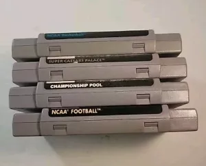 Super Nintendo Game Bundle - 4 Game Lot! - Used Authentic NCAA FOOTBALL SNES - Picture 1 of 9