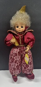 Vintage 1988 Brinn's January Birthday Calendar Clown Doll Gift Tag New Year 15" - Picture 1 of 8