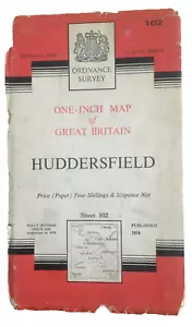 Huddersfield Ordnance Survey Map. Paper Version. No. 102. 1954. Seventh Series. - Picture 1 of 13
