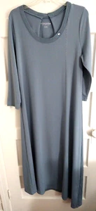 Soft Surroundings My Time, Place, Self Slate Blue Loungewear A-line Dress TLG - Picture 1 of 9
