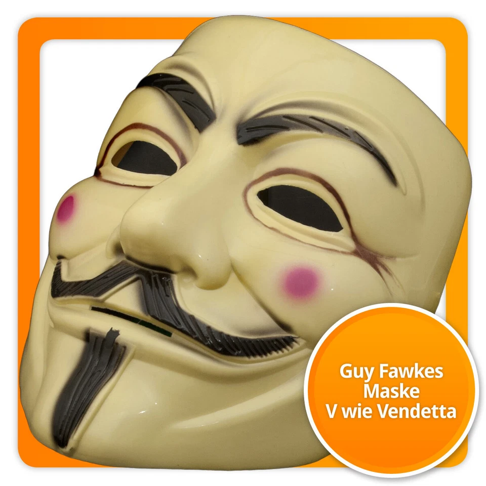 Guy Fawkes Maske V wie Vendetta Mask Occupy Anonymous ACTA Demo Halloween Party - Bild 1 von 3