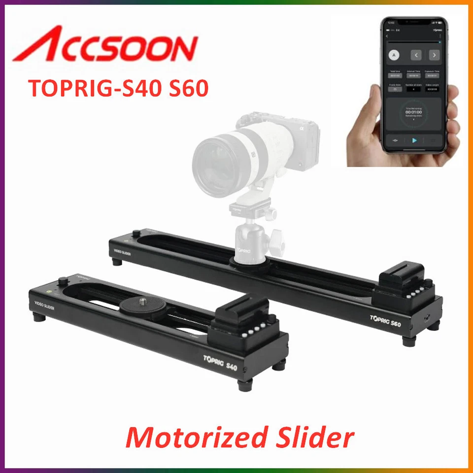 Accsoon TOPRIG S40 S60 APP Electric Camera Video Tracking Slider Rail Stabilizer - Image 1 of 4