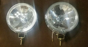 2 Glas Chrom Rund Nebel Licht Vintage BMW Tii Alfa Mini Fiat Saab Holden Mgb Gt - Bild 1 von 6