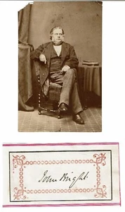 AUTOGRAPH British Radical & Liberal Statesman JOHN BRIGHT w ORIG.1870 PHOTOGRAPH - Picture 1 of 1