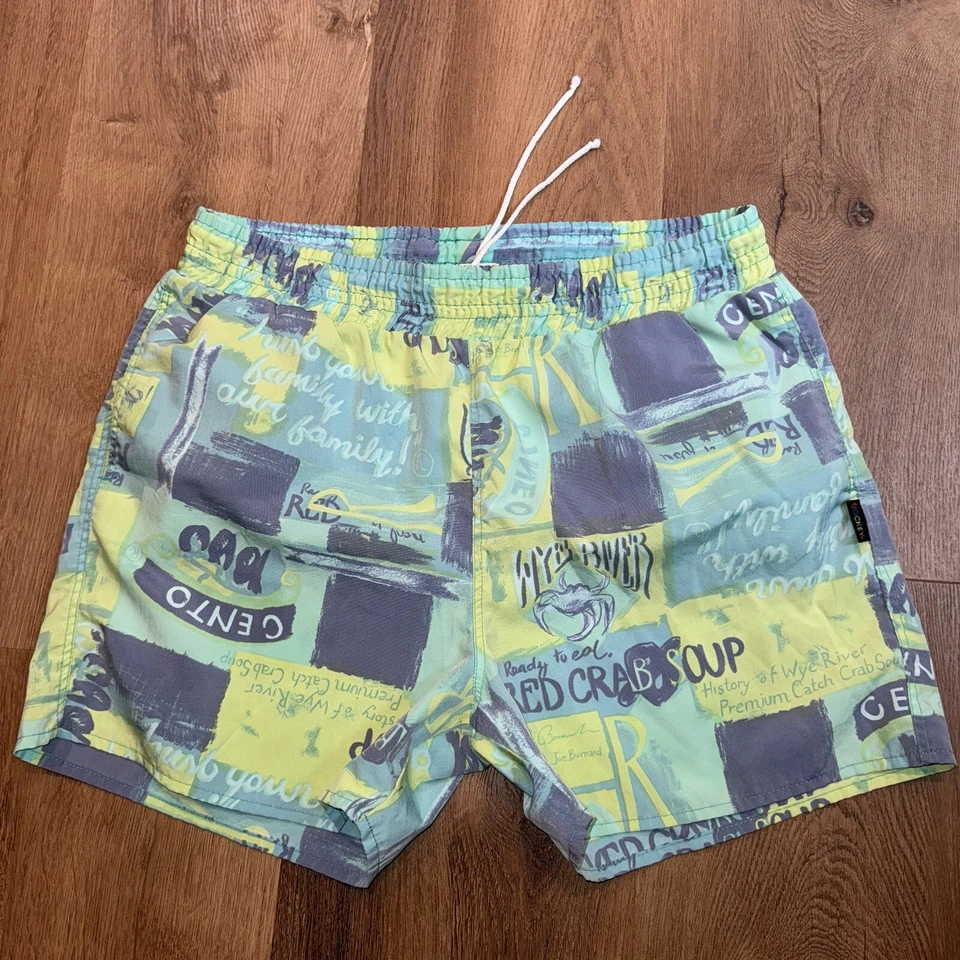 Vintage Jockey Swim Trunks Shorts Mens Large All Over Print Festival 80s - Image 1 of 4