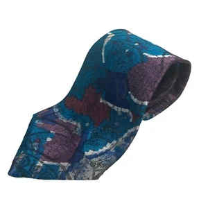 Wembley Mens Tie Abstract Pattern Blue Purple Abstract Polyester - Picture 1 of 6