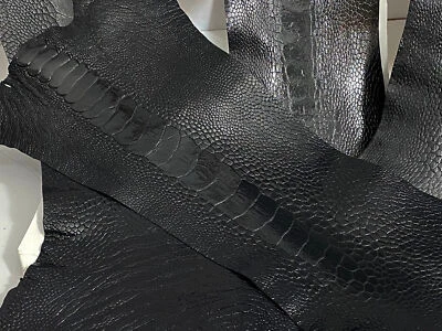 Piel de patas de avestruz cuero color negro GL Foto 1 de 4