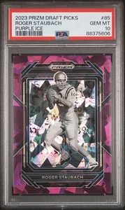 2023 Panini Prizm Draft Purple Ice Prizm /149 Roger Staubach Cowboys NAVY PSA 10 - Picture 1 of 4