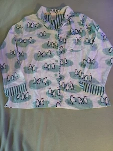 Munki Munki Damen Pyjama Oberteil Größe S Pinguine babyblau weiß - Bild 1 von 8