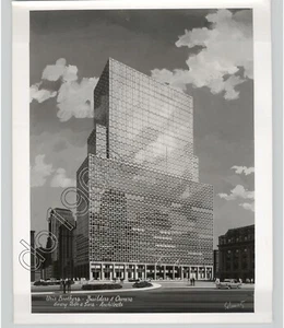 ARCHITECTURE Drawing URIS BROTHERS New York VINTAGE 1950s Press Photo - Picture 1 of 2
