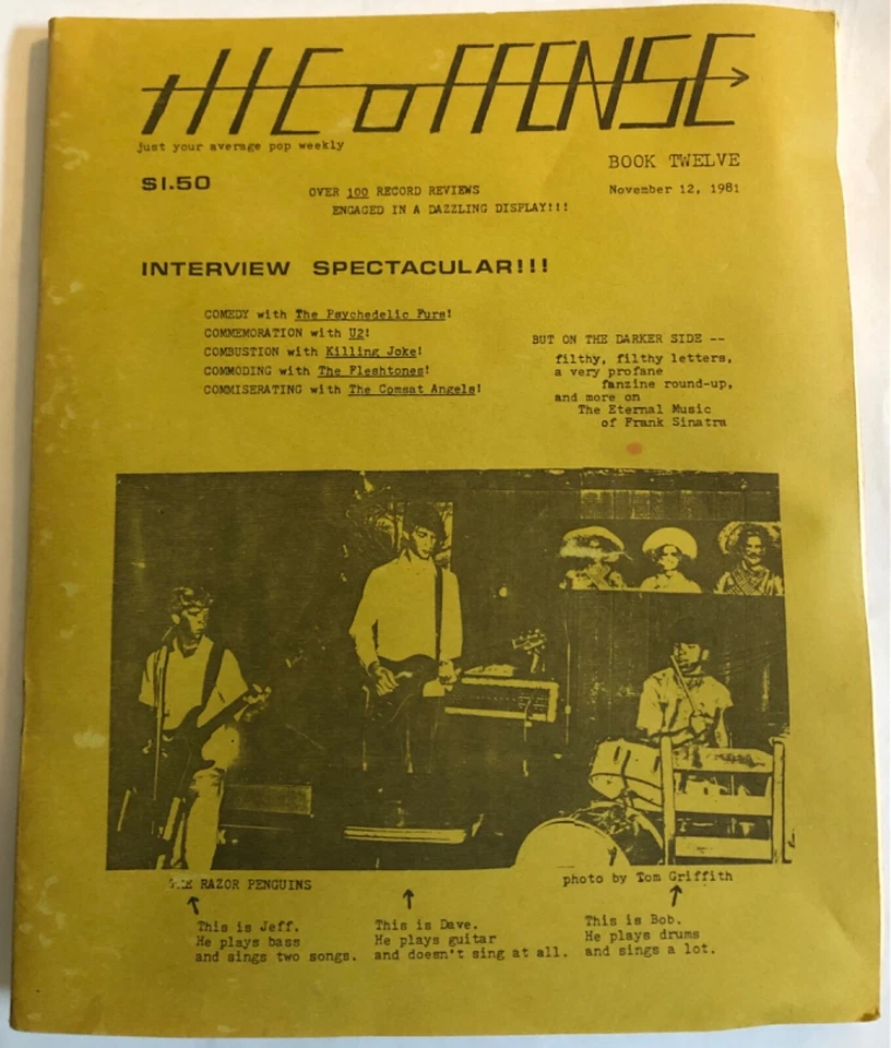 RARE PUNK ZINE ~ The Offense ~ 1981 ~ Interviews: U2, Psych Furs, Killing Joke - Image 1 of 4